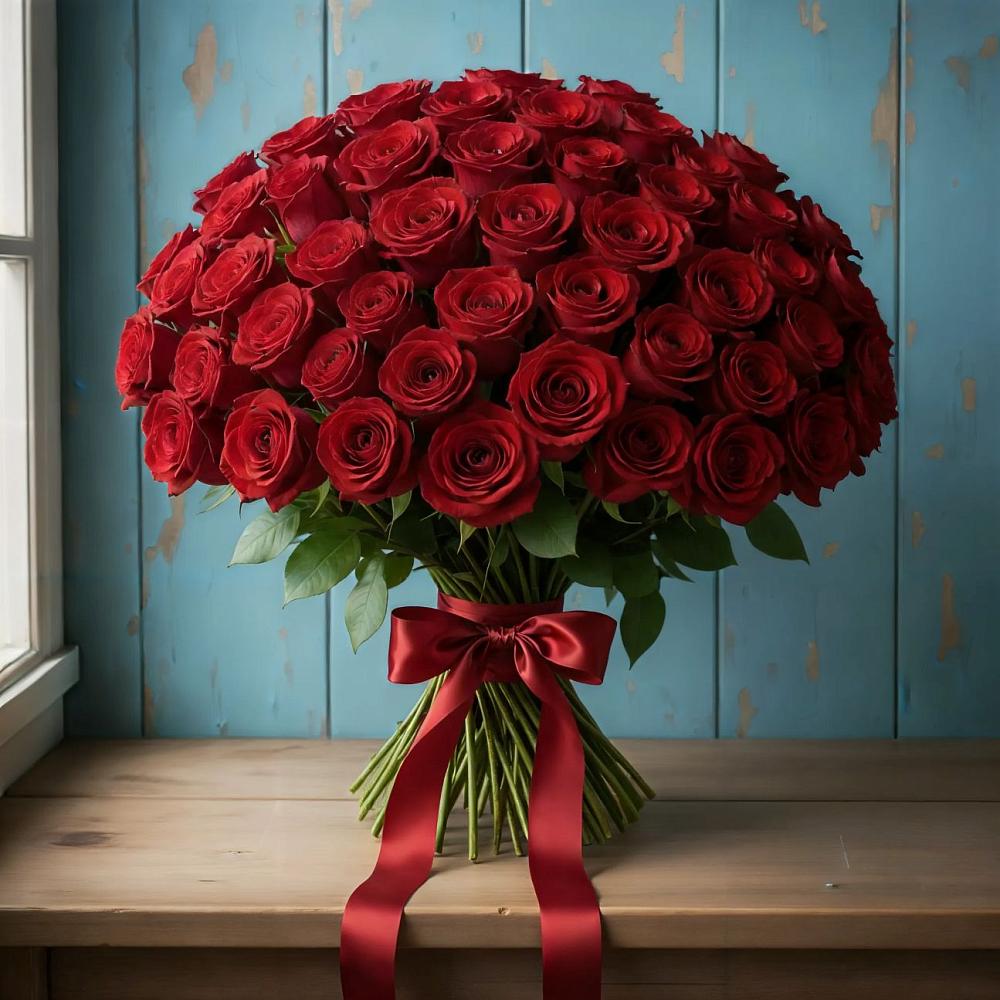 Букет Красные розы Блэк Меджик в Кусе