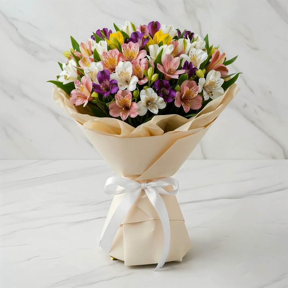 Букет цветов из: Альстромерии в Кусе