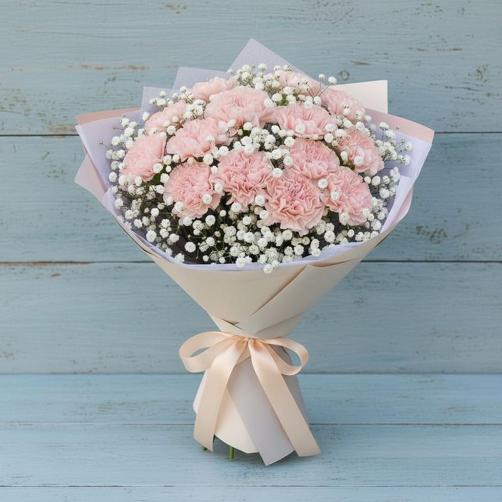 Букет цветов из: Гвоздики в Кусе