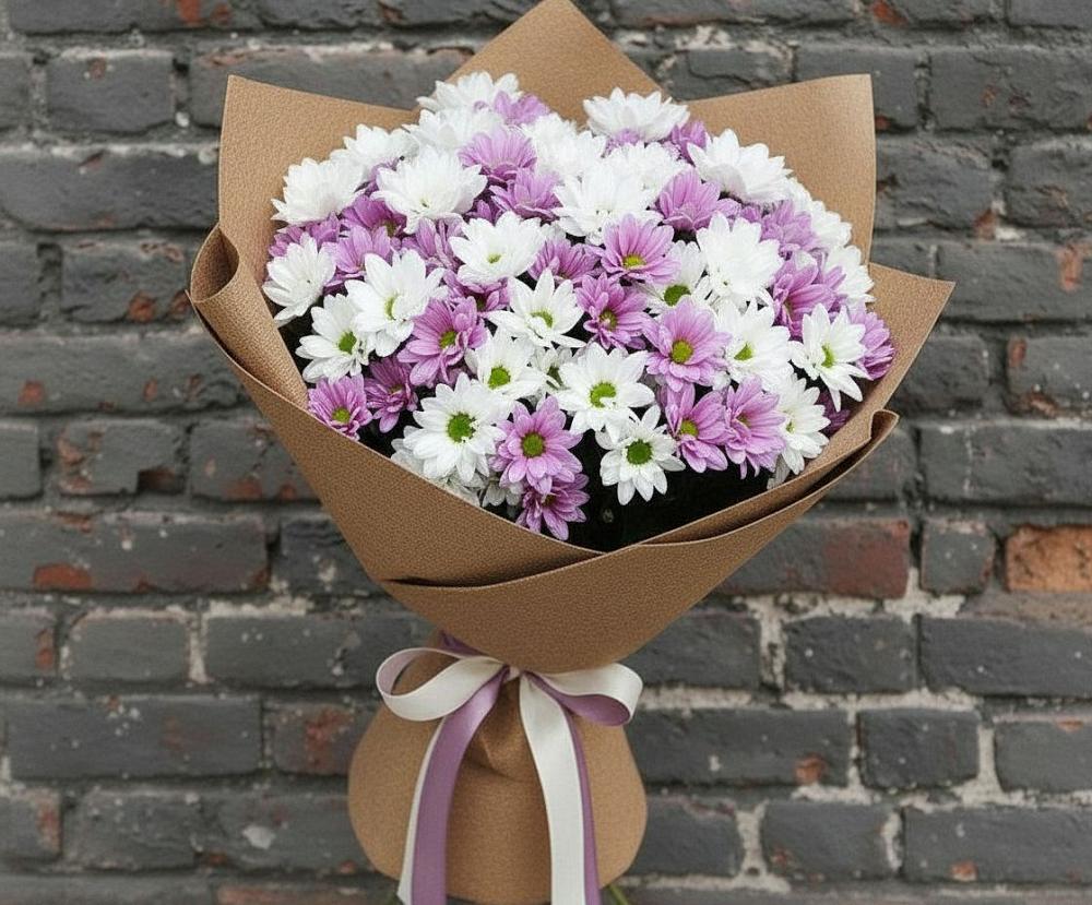 Букет цветов из: Хризантемы в Кусе