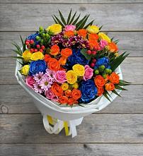 Букет цветов из:  Розы и Хризантемы в Кусе