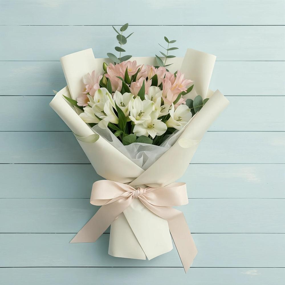 Букет цветов из: Альстромерии в Кусе