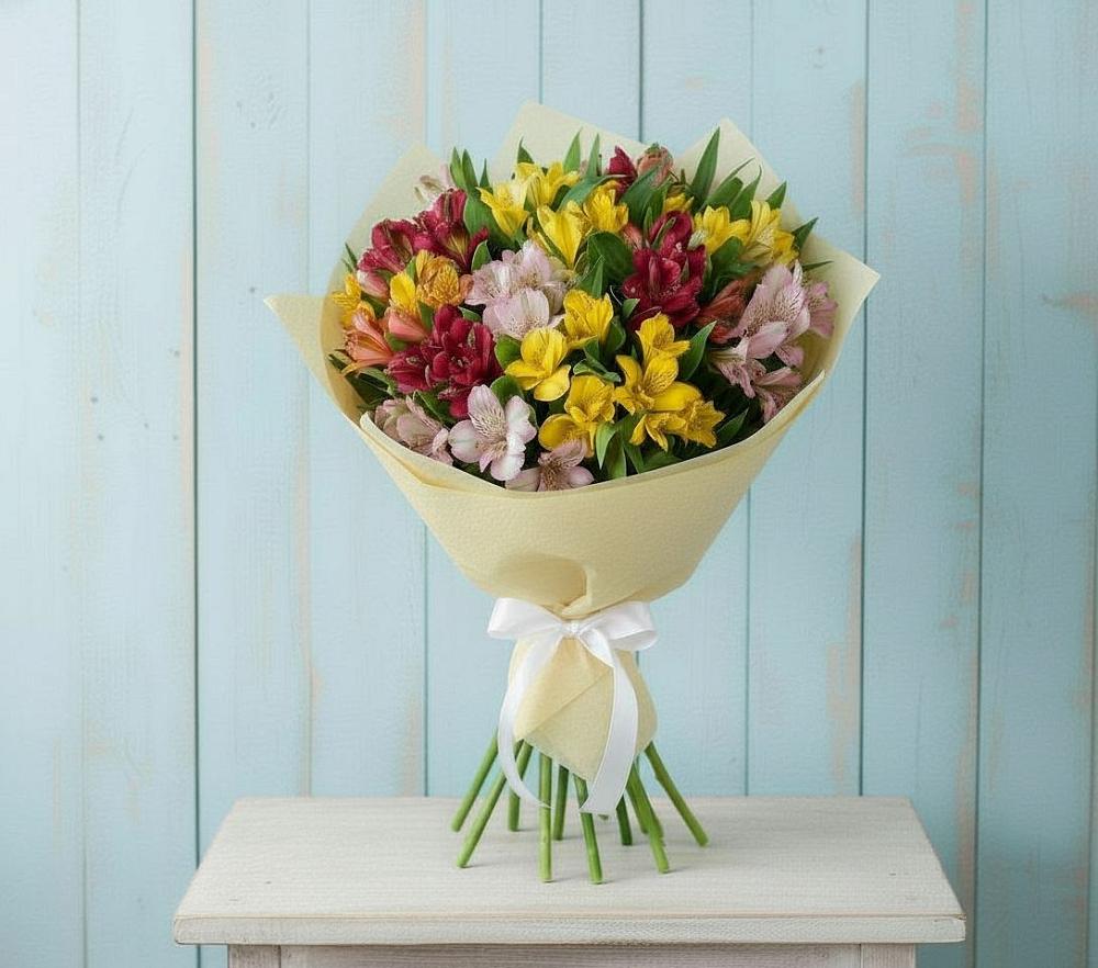 Букет цветов из: Альстромерии в Кусе